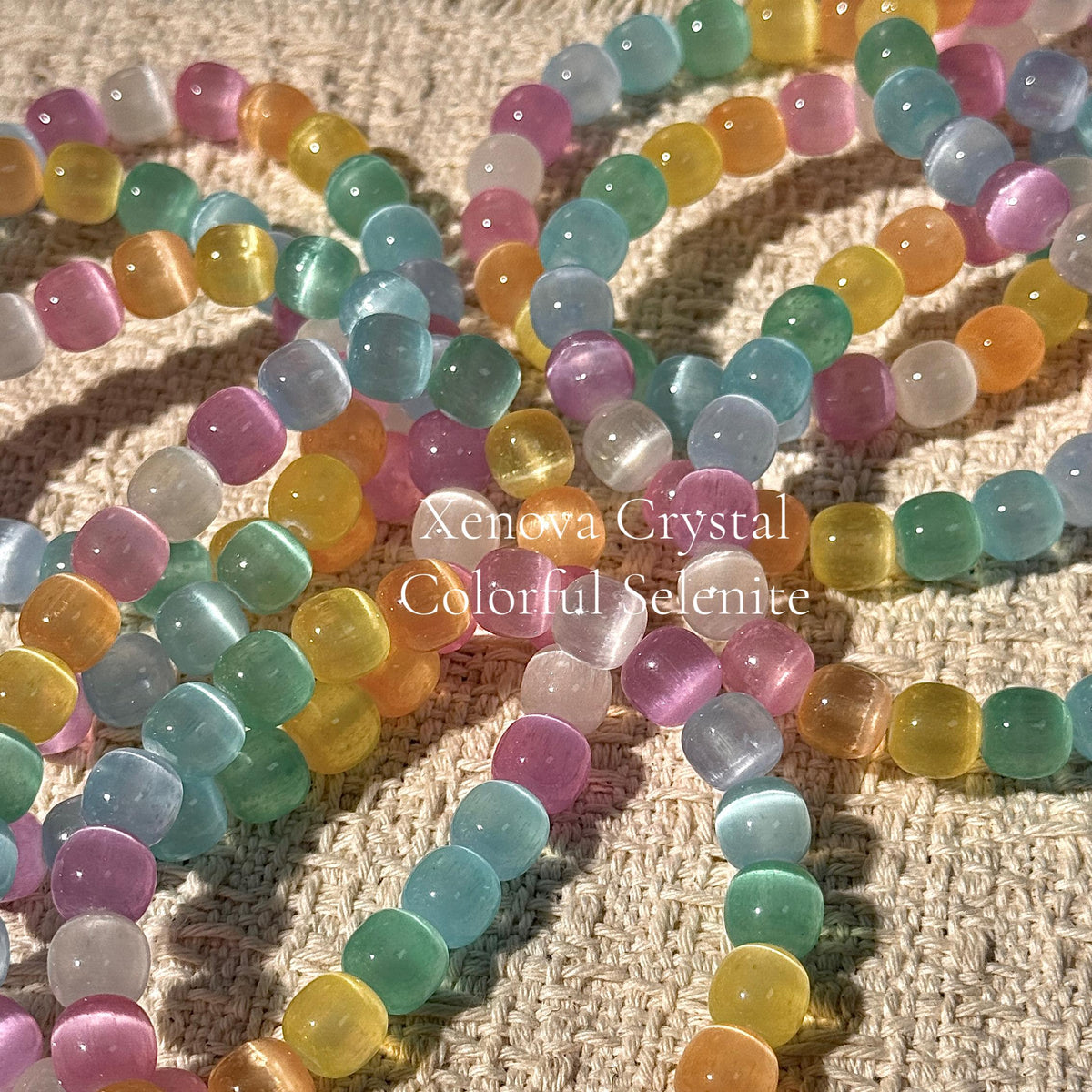 Colorful Selenite Barrel Bracelets